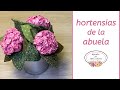 N° 001 Hortensias de Tela Patchwork - Tutorial rápido y fácil de flores de la abuela. Moldes gratis.