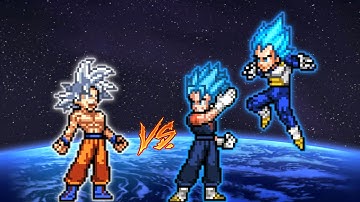 Close Match | Goku MUI DBFZ OP (New) VS Vegito SSB DBFZ V2 & Vegeta SSB DBFZ in Jump Force Mugen