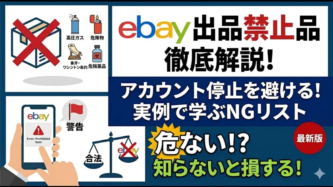 ※Yu出品※ (他の方の購入不可) ebay輸出】知らないと危険！eBay出品禁止品徹底解説 - YouTube