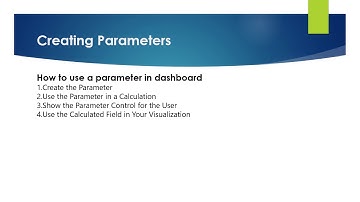 Steps Involved when Creating Parameters in Tableau