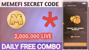 MEMEFI SECRET CODE TODAY FREE COMBO LIVE CLAIM INSTANT 2 MILLION TOKENS #digitaltricks #crypto