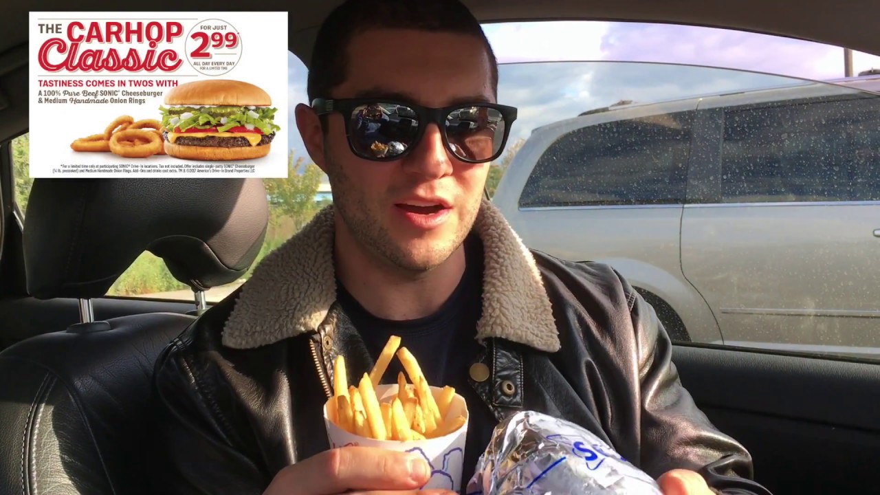 Sonic Carhop Classic 2 99 DEAL 1 4 LB Cheeseburger And Fries YouTube