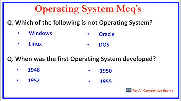 Top 50 Operating System MCQs | operating system MCQ for all Competitive Exams