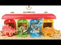 Learn Names of Dinosaurs With Tayo Garage. Jurassic Dinosaur Toys For Kids. 4D Puzzle Eggs Rex