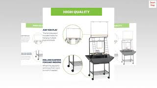 Prevue Pet Products Small Parrot Playstand With Wheels, Bird Stand Activity Play Center With Perches