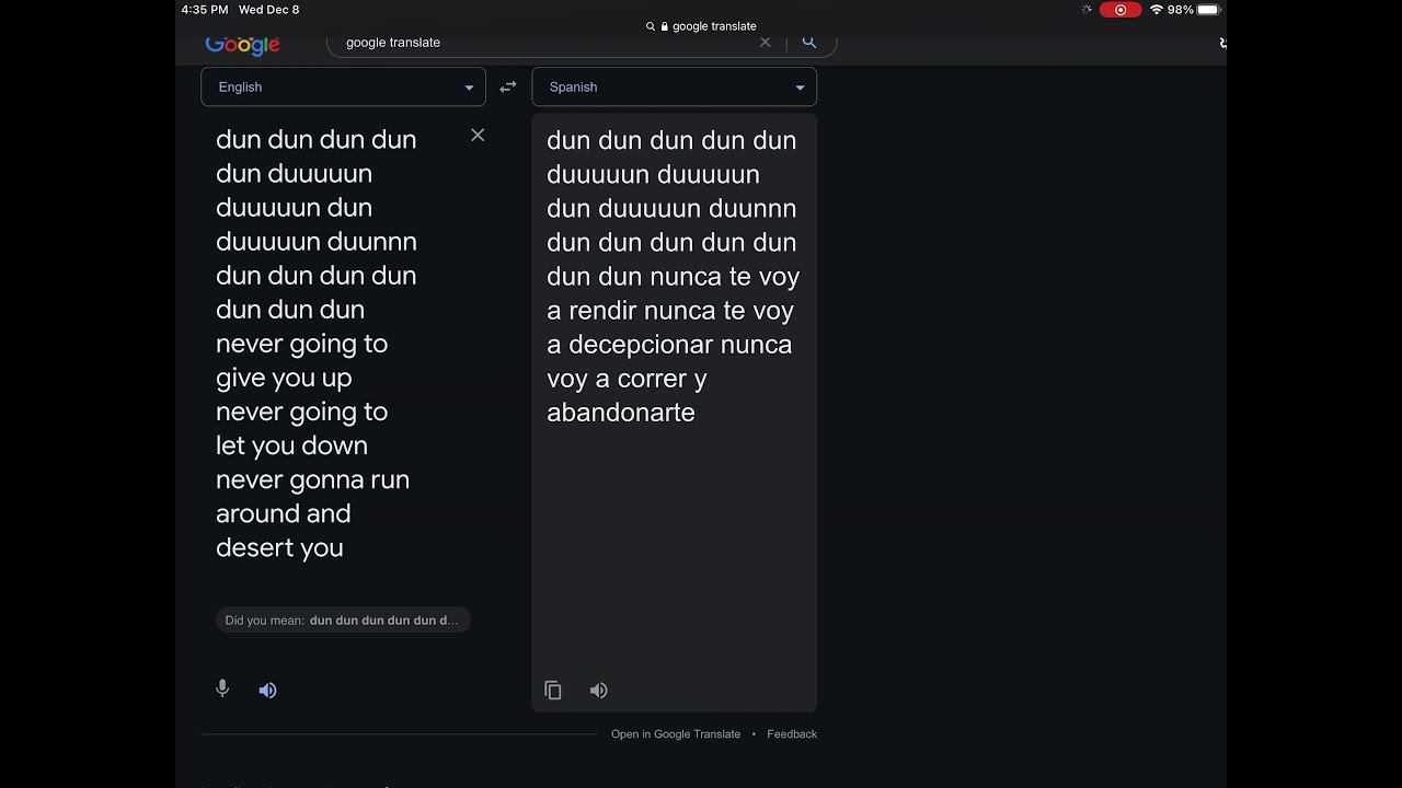 Rickrolling Google translate with YQL – Rickrollwhisper