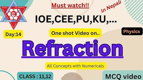 Refraction of Light | IOE,CEE,PoU,KU | Explained in Nepali |