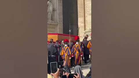 Coffin of Pope Francis Carried Into St Peter's Bascilica