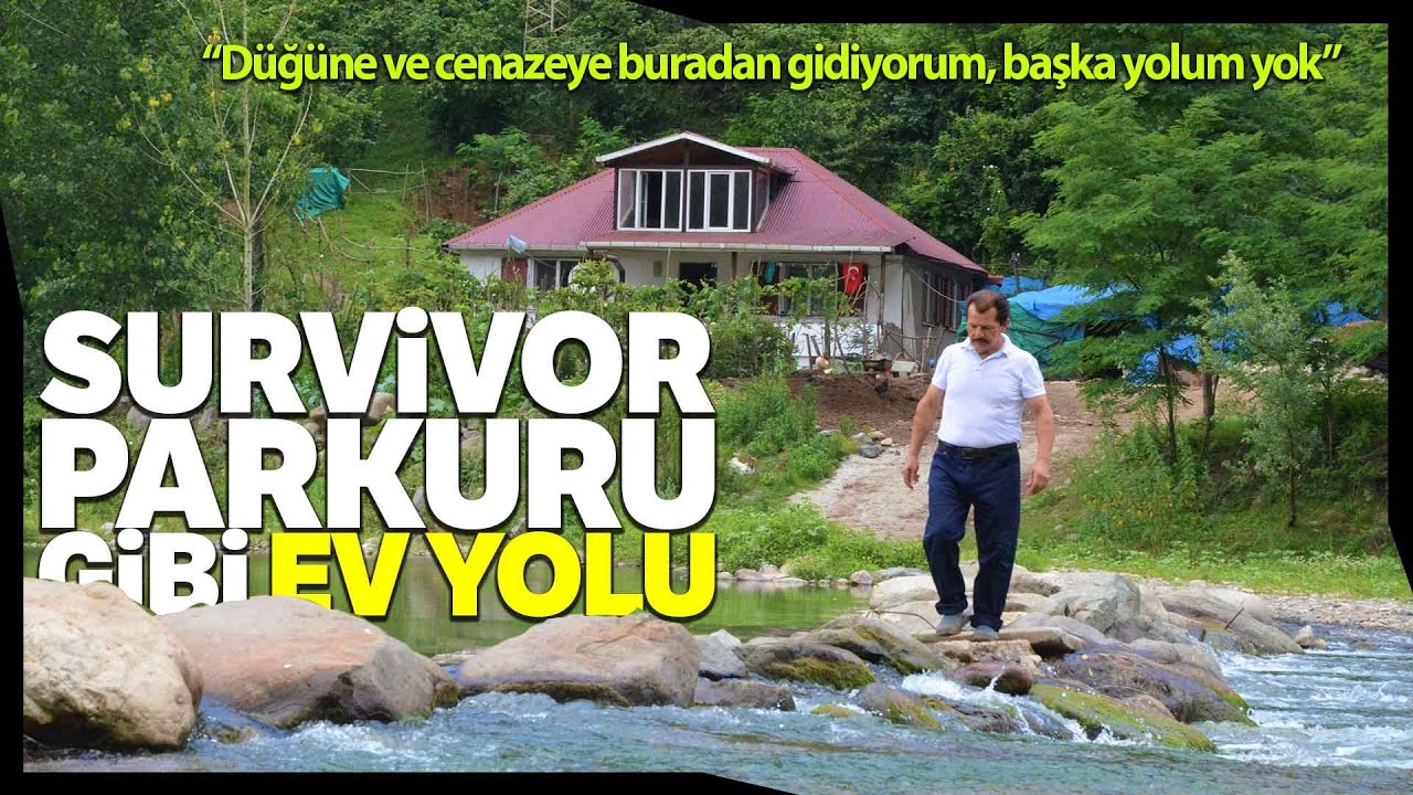 Survivor Parkuru Gibi Ev Yolu! Irmak Üzerine Yerleştirdiği Taşları