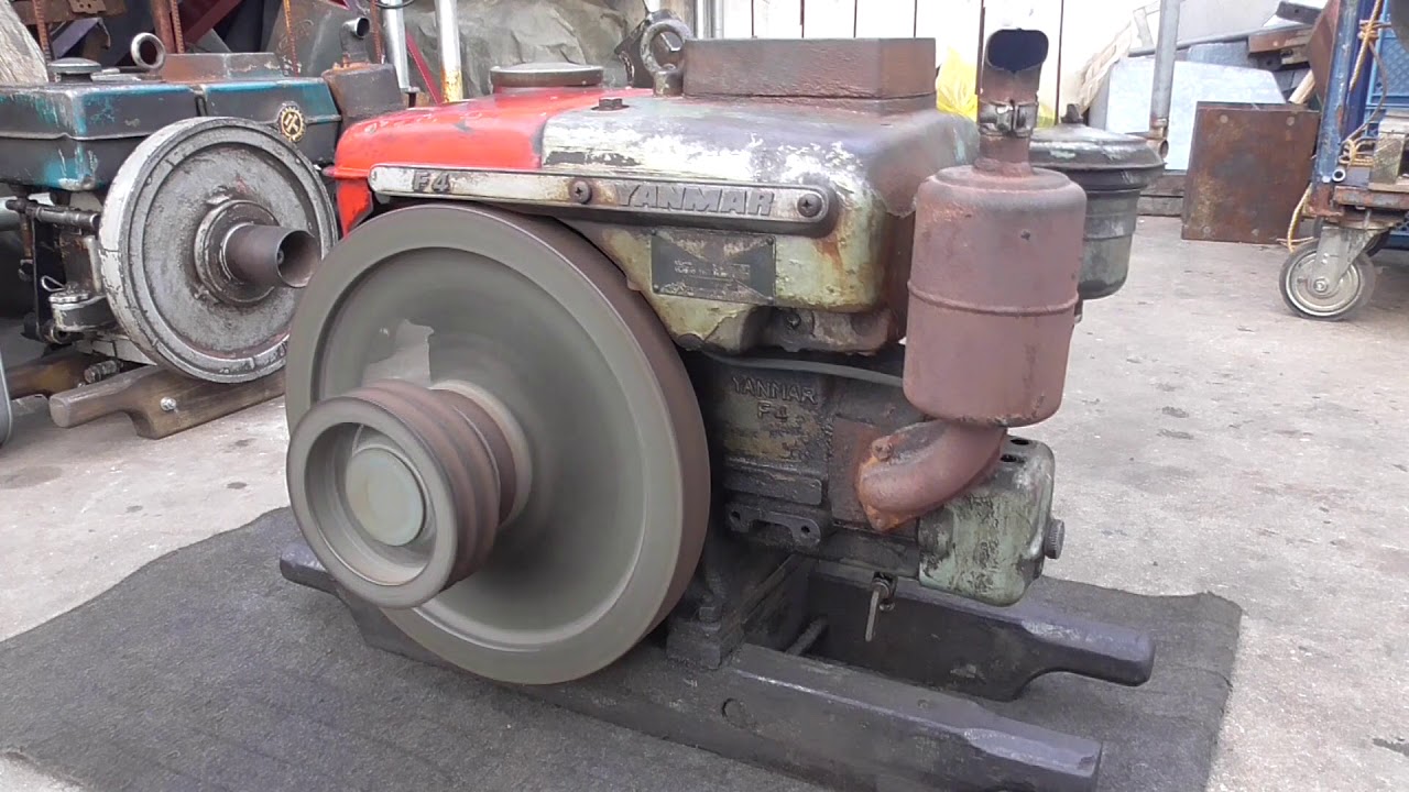 ヤンマーF4型ディーゼル発動機始動！ YANMAR type-F4 Diesel engine 