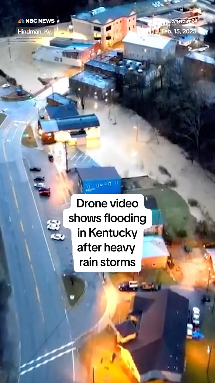 Drone video shows flooding in Kentucky after heavy rain storms