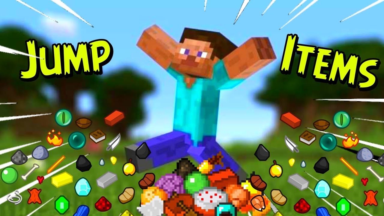 Minecraft but Jumping Gives You OP Items Mod Download In Minecraft