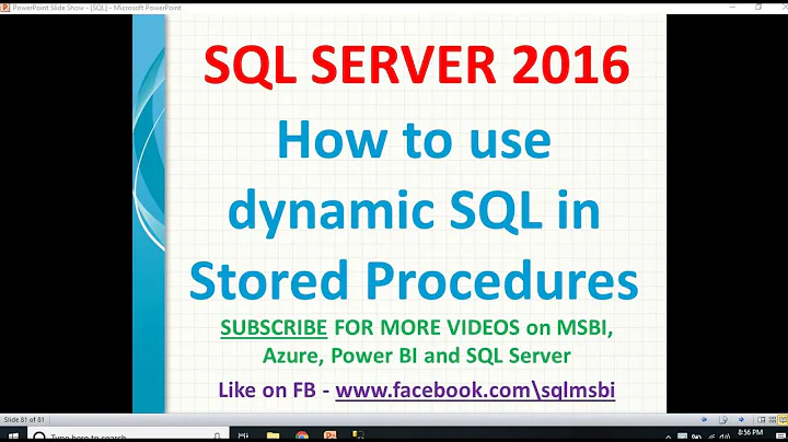 Dynamic SQL in Stored Procedure | sql procedure dynamic queries