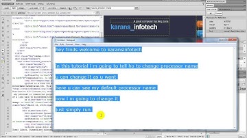 how to change processor name by karansinfotech