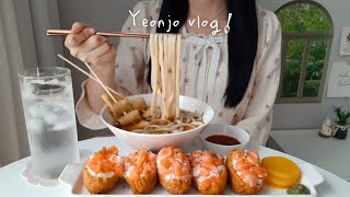 🍣Salmon fried tofu sushi and fish cake udon, Bibimbap, Buldak dumpling, Street toast/ Korean vlog by 연조 Yeonjo 119,040 views 6 months ago 36 minutes
