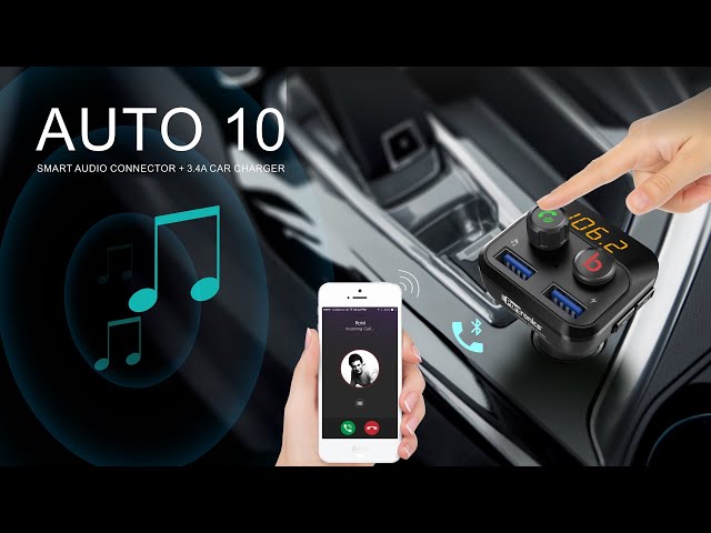 Auto 10: SMART AUDIO CONNECTOR + 3.4A CAR CHARGER 