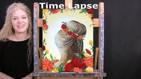 Hoe je "HERFSTBLOEMKROON" tekent en schildert - Time-lapse - Beginnersvideo voor acrylverf