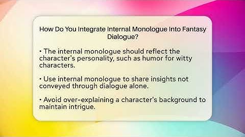 How Do You Integrate Internal Monologue Into Fantasy Dialogue? - The Prose Path