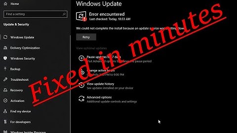 Windows Update error "We could not complete the install because an update service was shutting down"