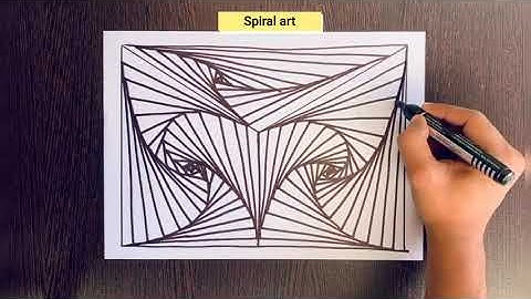 Freehand spiral drawing from alphabet-M//satisfying cool line drawing//3D illusion art