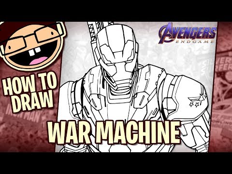 How To Draw War Machine Avengers Endgame Narrated Easy