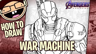 How to Draw WAR MACHINE (Avengers: Endgame) | Narrated Easy Step-by-Step Tutorial