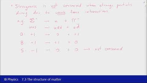 IB Physics (2016) - 7.3 The structure of matter Part 7 - Conservation of strangeness