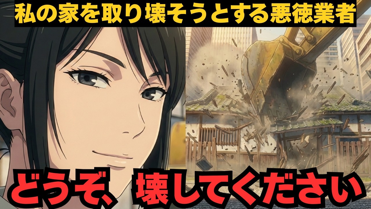 悪徳業者「このボロ屋は取り壊して更地にする！今すぐ出ていけ！」→私「どうぞ、壊してください」悪徳業者「は？」