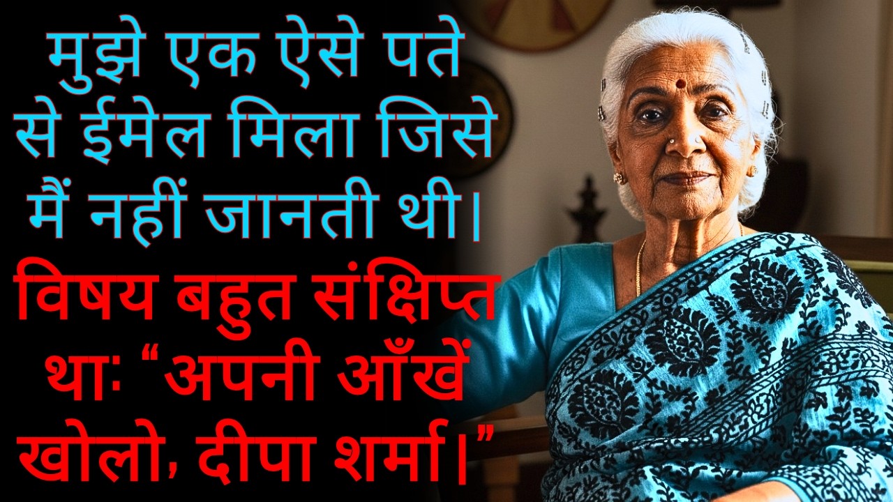 मुझे एक ऐसे पते से ईमेल मिला जिसे मैं नहीं जानती थी: “अपनी आँखें खोलो, दीपा शर्मा।”