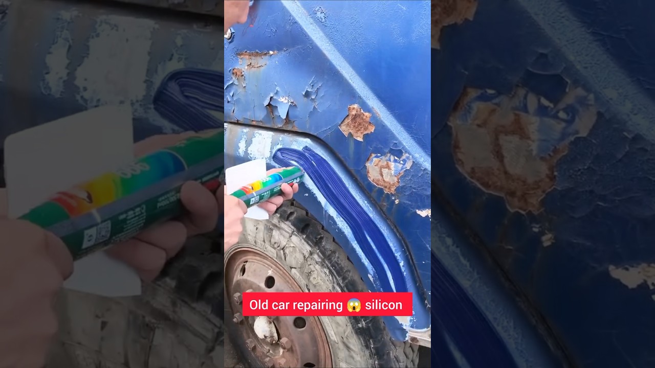 old car repairing 😱 silicon waterproof #silicone #automobile #lifehacks #diy