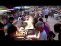 Cooking at the night market, Dordogne
