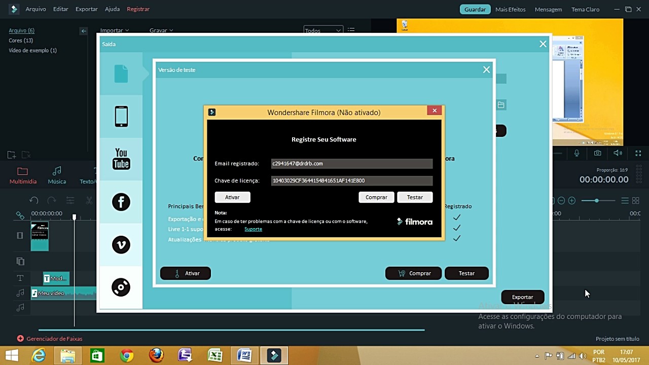 codigo de ativacao filmora
