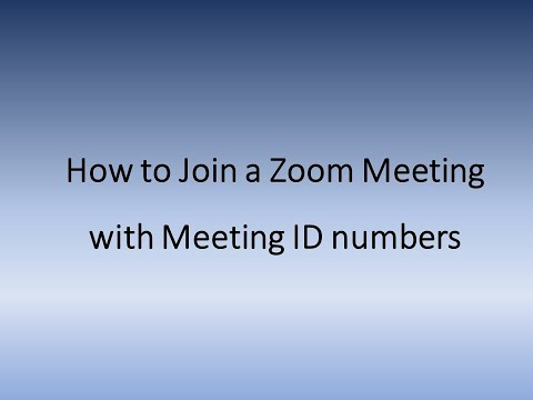 Joining a Zoom Meeting with Meeting ID Number