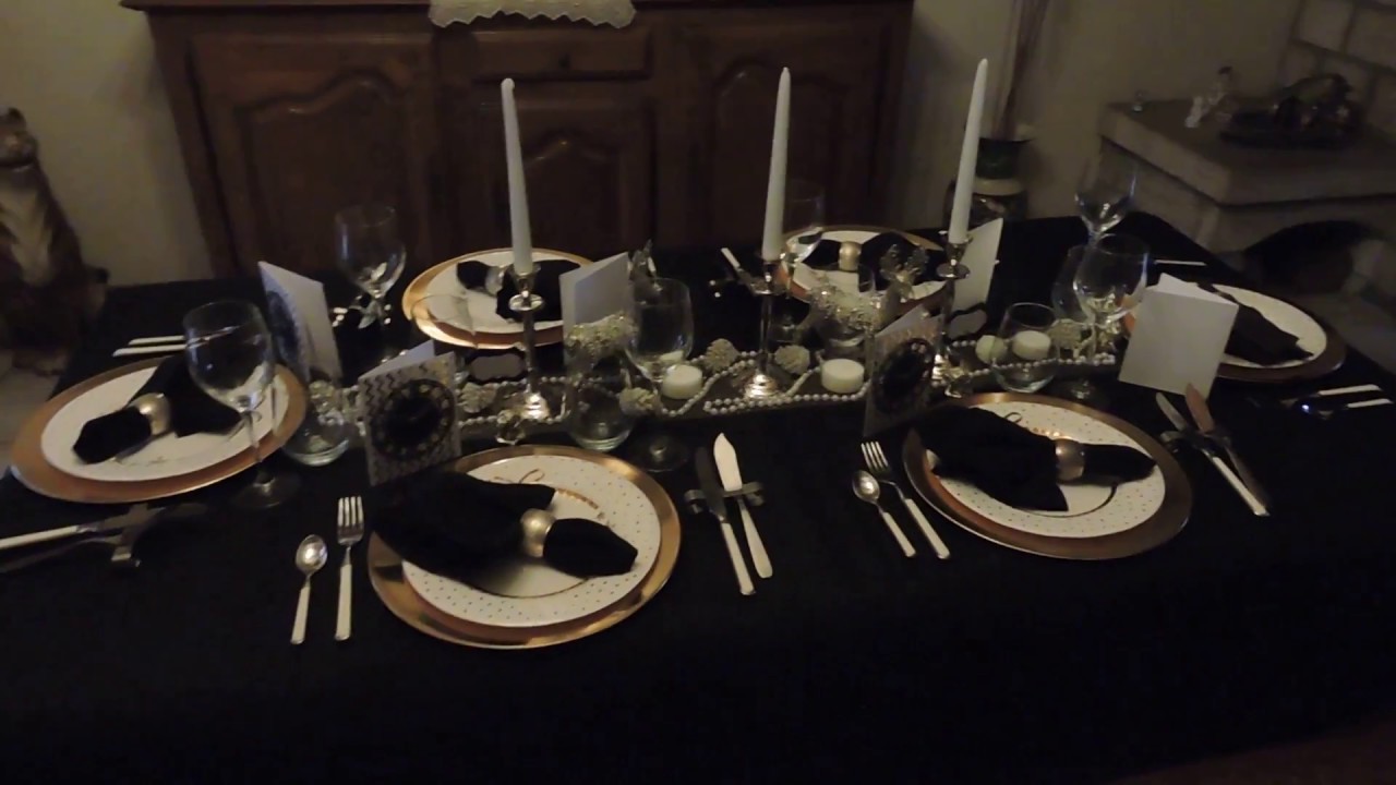 deco table de noel, noir, blanc et or YouTube