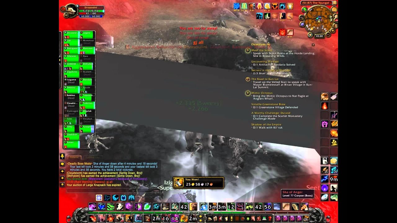 Tanking SHA of Anger - YouTube