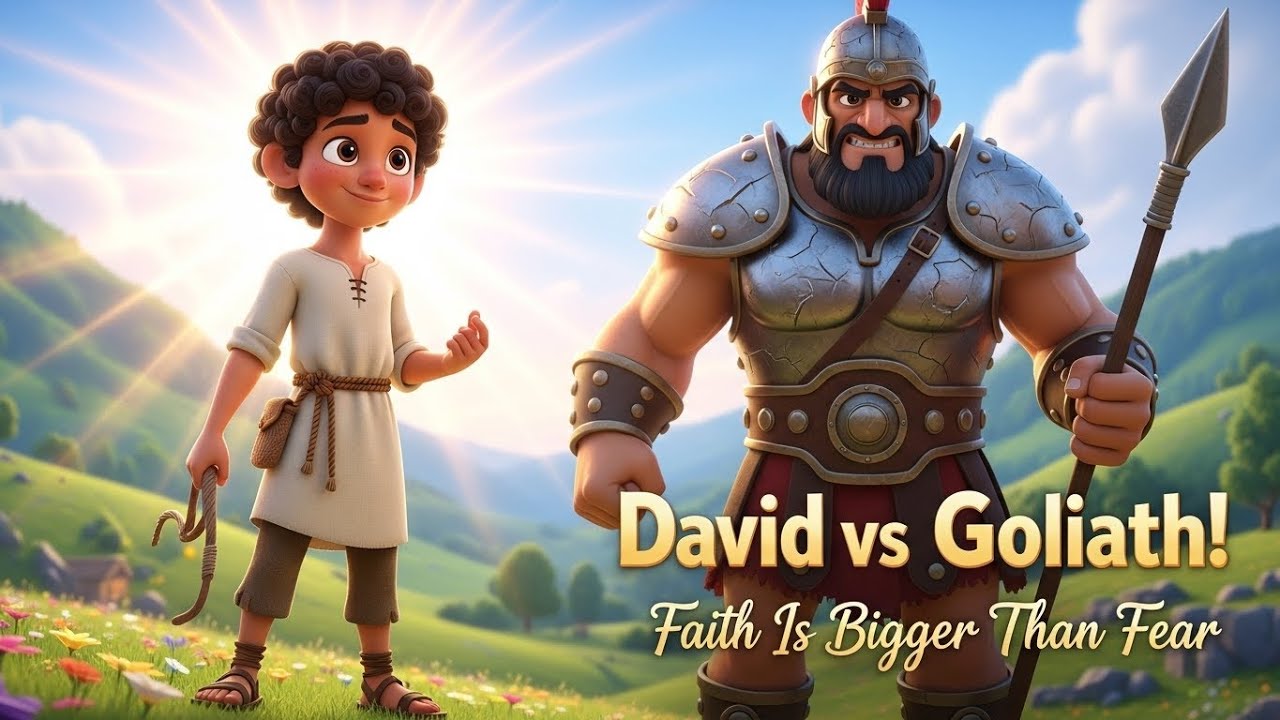 David and Goliath | Animated Bible Story for Kids | Faith, Courage & Trust in God
