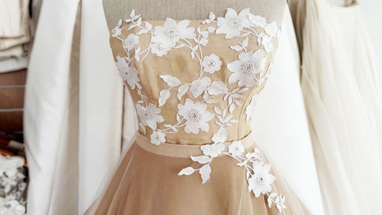 Adding Lace Applique To Wedding Dress Sew #weddingdress Lace Onto Your Bridal Gown With #dressmaker Caroline Arthur Adding Lace Applique To Wedding Dress Sew #weddingdress Lace Onto Your Bridal Gown With #dressmaker Caroline Arthur