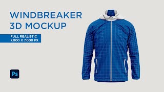 Windbreaker 3D Mockup for Adobe Photoshop