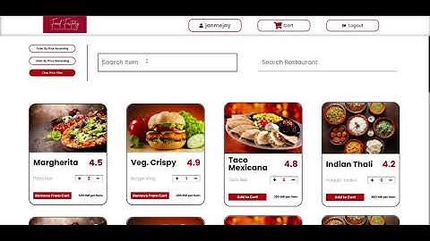 Food Application using Angular