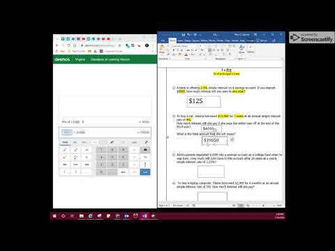 Simple Interest with desmos