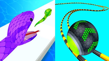 Snake Run Race vs Going Balls - Satisfying ASMR Gameplay Android , iOS