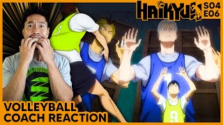 Volleyball Coach Reacts to HAIKYUU S4 E6 - Date Tech Bunch Blocking System vs Karasuno