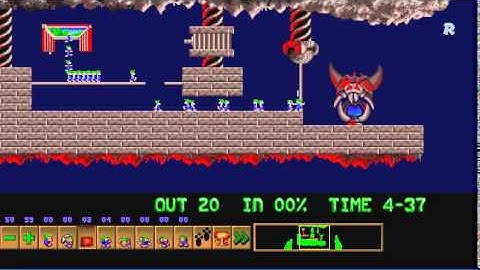 Lemmings solution: Fun 6 - A task for blockers and bombers