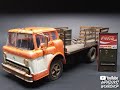 Ford C600 Stake Bed Truck with Coke Vending Machines 1/25 Scale Model Kit Build Review AMT1147 AMT