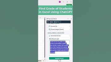 Find Grade of Students in Ms Excel with Chatgpt || How to Used ChatGPT for Student Grades in Excel