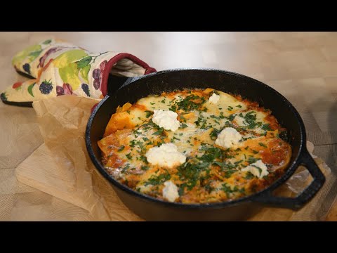 Курица с картофелем и квашеной капустой. Быстрая лазанья