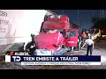 Trailero es embestido por el tren tras intentar ganarle el paso en Apodaca