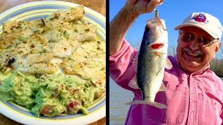 Casting for Creamy Parmesan Fish (low carb and delish!)
Finally, spring has sprung, the grass has riz, and this is where the fishing is! I’ve been waiting many months to enjoy a day like this where I’m not shivering. If I’m able to catch some fish, I have a recipe in mind on how to cook them up. I’d like it if you could join me! The recipes, fishing equipment and music credits are below.
Creamy Parmesan Fish Recipe
This recipe is from here:
http://www.livingwellspendingless.com/2012/11/12/best-fish-recipe/
Ingredients
¾ c. shredded Parmesan cheese
⅓ c. butter, softened
Softened butter for greasing baking sheet (I used Pam butter spray)
¼ c. mayonnaise
3 tbsp lemon juice
¼ c chopped green onions
¼ tsp. salt
¼ tsp. pepper
2 tsp. freeze dried dill (optional) (I used dill paste)
2 dashes tabasco sauce (I used much more)
1¼ to 2 pounds skinless fish fillets
Instructions
1. Pre-heat the oven broiler; Grease a foil-lined baking sheet with softened butter or spray with butter-flavored cooking spray.
2. Mix together parmesan cheese, butter, mayo, lemon juice, green onion, salt, pepper, dill, and tabasco in small bowl until well blended.
3. Arrange fish in a single layer in baking dish or baking sheet. (I sprayed the tops of fish lightly with Pam butter spray, but I’m not sure this is necessary).
4. Broil small fish like bluegill, yellow perch, crappie, etc. for 5 minutes, larger fish like tilapia, cod, halibut for 8 minutes. Remove from oven and carefully spread parmesan mixture over top. Broil 2 additional minutes, or until bubbly and lightly browned.
Preparation time: 10 minute(s)
Cooking time: 10 minute(s)
Guacamole My Way (in this video I used only ½ of this recipe):
2 Large Avocados
½ teaspoon of salt
¼ teaspoon of ground pepper
½ teaspoon of garlic powder
¼ large sweet onion chopped
1 teaspoon of lime juice
10-12 cherry tomatoes sliced into 4 pieces each
4 oz. can of chopped chile peppers
2 TBS. of sour cream
4 sprigs cilantro chopped (optional)
Mash and mix all of the above ingredients.
Fishing equipment:
The lure was a Zman Slim Swimz, (color unknown) attached to a 1/16 ounce Gopher Mushroom Head jig with #4 hook.
The spinning reel is a Pflueger Trion GX-5. This model is no longer made.
The spinning rod is a tiny Daiwa SMC401ULFS Spinmatic-C SpinRod (4- Feet, Ultra Light, 1 Piece, 1-4 pound line test recommended). It can be found on Amazon, Fish USA, and other places.
The spinning reel line is SpiderWire, Ultracast, Invisi-Braid in 10 pound test, 2 pound monofilament equivalent.
The boat is a Bass Hunter I ordered from Bass Pro Shops about 12 years ago. They no longer sell it. Also, this model is no longer available, but newer models like it are still sold. Check here: http://www.sportsmansguide.com/product/index/bass-hunter-ex-96-boat?a=670576&pm2d=CSE-SPG-15-PLA&utm_medium=PLA&utm_source=Google&utm_campaign=CI&ci_src=17588969&ci_sku=WX2*0186929000000&gclid=COz4v7CNocsCFQmQaQod EG4g
The background music is called “Country Sweetheart.” It was purchased from audioblock.com. Casting for Creamy Parmesan Fish (low carb and delish!)