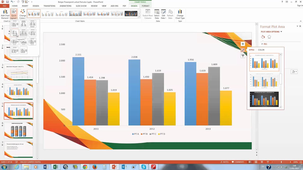 Belajar Powerpoint Pemula : Cara Membuat Grafik untuk 