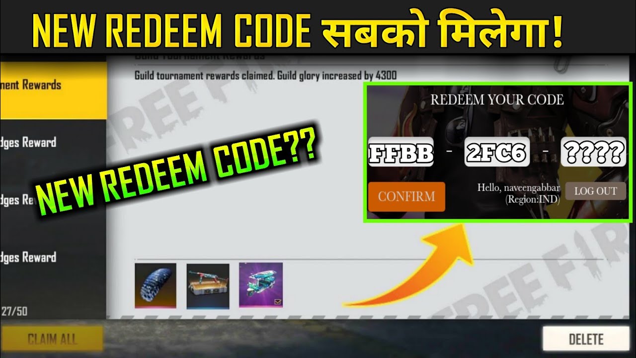 Garena Free Fire Redeem Code for 21 July